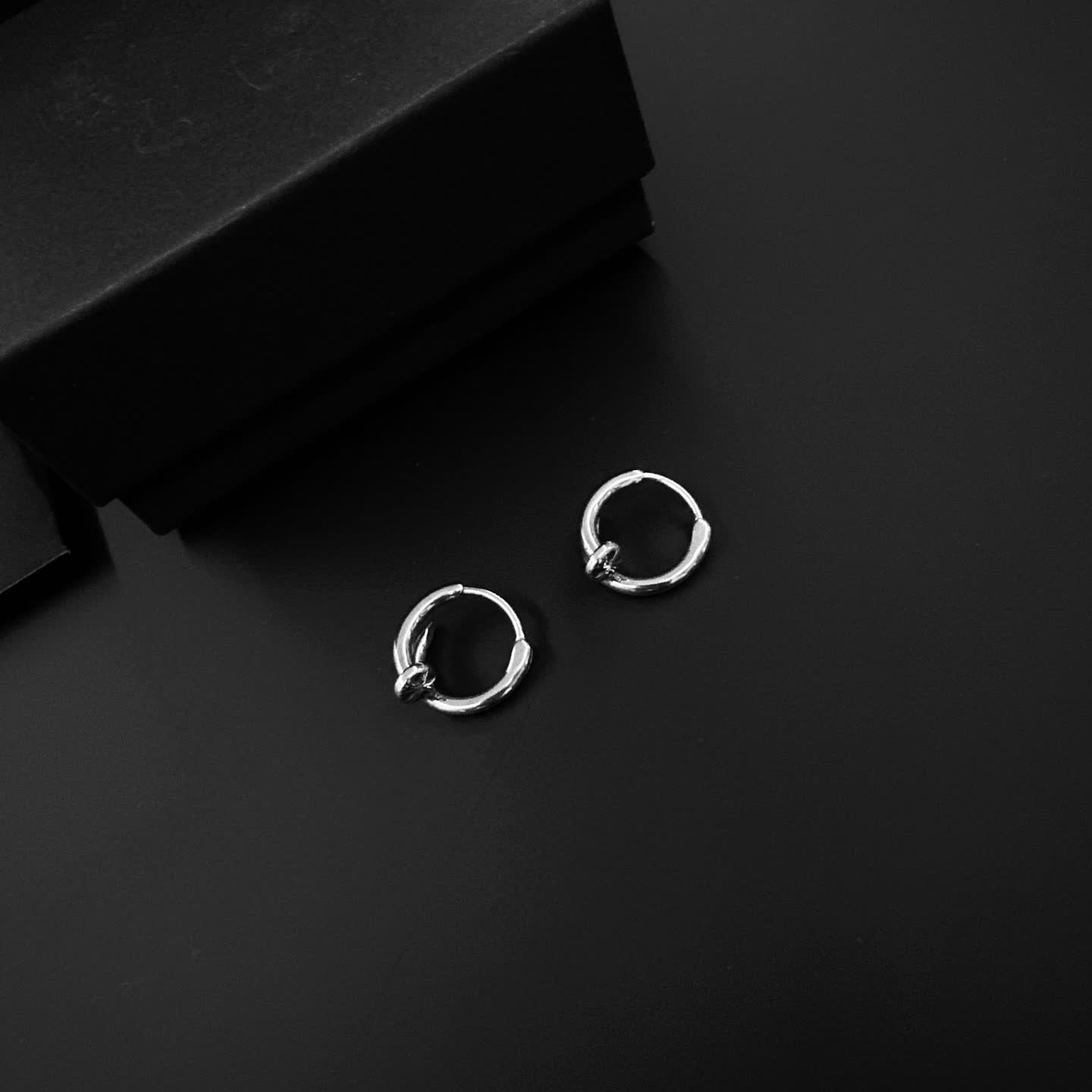 Chrome Hearts Silver Hoop Earrings